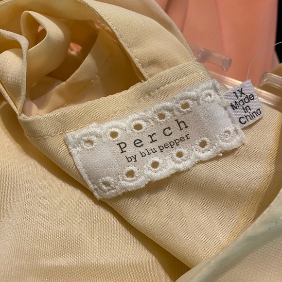 PERCH by Blu Pepper Women’s Midi Dress Peach Cream 35" Criss Cross Back Size 1X - Picture 3 of 10